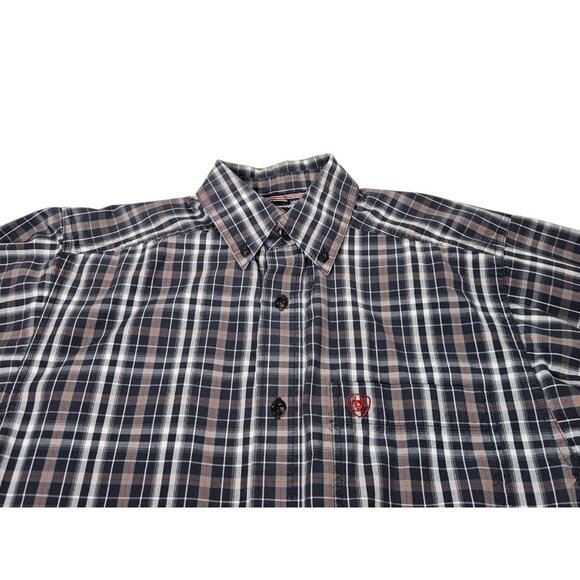 Ariat Pro Series Button Up Long Sleeve Shirt Men’s Small Plaid Western - Picture 3 of 11